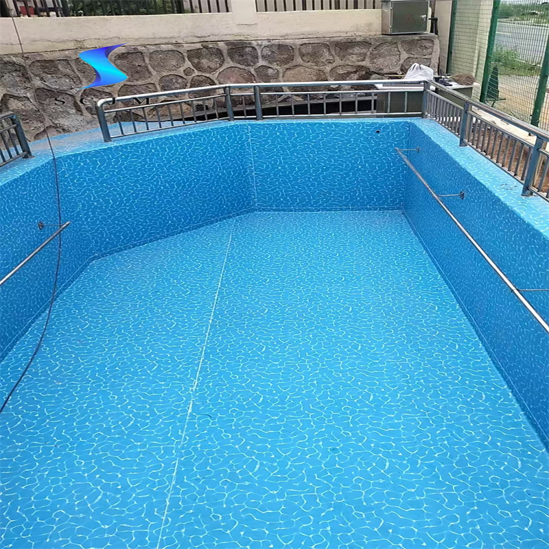 陜西咸寧室外泳池膠膜鋪裝完成